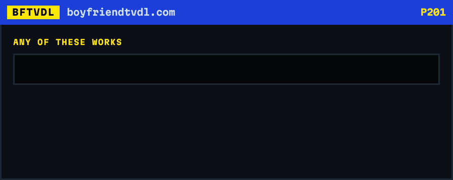 Four different link forms typed in turn — a full URL, two mirror domains and a bare number — each resolving to the same video.