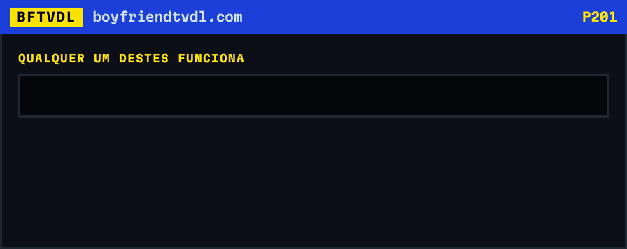 Quatro formatos de link digitados um após o outro — uma URL completa, dois domínios espelho e um número sozinho — todos levando ao mesmo vídeo.